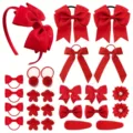 Juego de combinación de accesorios para el cabello (HH637-25D) / Rojo