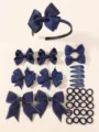 Set di accessori per capelli con fiocco (HH4976-34B) / Blu navy