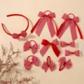 Juego de accesorios para el cabello a cuadros (HH5230-10B) / Cuadros Rojo Blanco