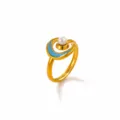 Stile Luna Crescente Perla Smalto Blu (G1210474)