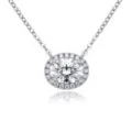 Fddz-156-white gold (5*7mm oval moissanite) / 925 Silver