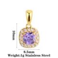 Square Purple Zircon Gold