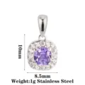 Square Purple Zircon Silver