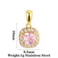 Square Pink Zircon Gold