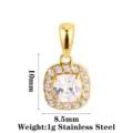 Square Clear Zircon Gold