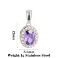 Oval Style A Purple Zircon Silver
