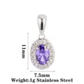Oval Style B Purple Zircon Silver