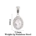 Oval Style B Clear Zircon Silver