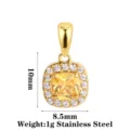 Square Yellow Zircon Gold