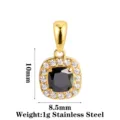 Square Black Zircon Gold