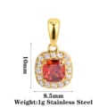 Square Red Zircon Gold