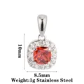 Square Red Zircon Steel