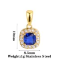 Square Blue Zircon Gold
