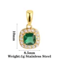 Square Green Zircon Gold