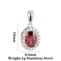 Oval Style A Red Zircon Steel