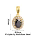 Oval Style A Black Zircon Gold