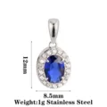 Oval Style A Blue Zircon Steel