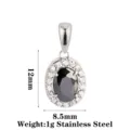 Oval Style A Black Zircon Steel
