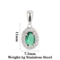 Oval Style B Green Zircon Steel