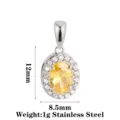 Oval Style A Yellow Zircon Steel