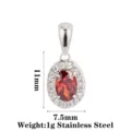 Oval Style B Red Zircon Steel