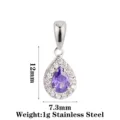 Teardrop Style B Purple Zircon Silver
