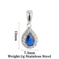 Teardrop Style B Blue Zircon Silver