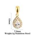 Teardrop Style B Clear Zircon Gold