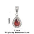 Teardrop Style B Red Zircon Silver