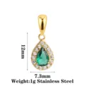 Teardrop Style B Green Zircon Gold