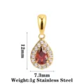 Teardrop Style B Red Zircon Gold