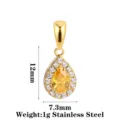 Teardrop Style B Yellow Zircon Gold