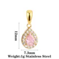 Teardrop Style B Pink Zircon Gold