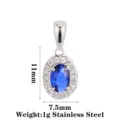 Oval Style B Blue Zircon Steel