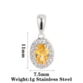Oval Style B Yellow Zircon Steel