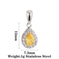Teardrop Style B Yellow Zircon Silver