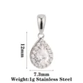 Teardrop Style B Clear Zircon Silver