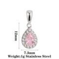 Teardrop Style B Pink Zircon Silver