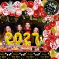 Neujahr Gold Banner Ballon Set 4