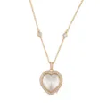 Full Rhinestone Heart Locket Necklace (Empty Box) / Gold