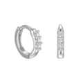 Boucle d'Oreille Créole Simple (ERH524) / Or blanc