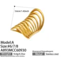 Taglia 6 / Stile A Multistrato Irregolare (A893) / Oro