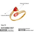 Taglia 7 / Stile Avvolgente con Zirconia Rossa (A455) / Oro