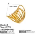 Taglia 6 / Stile B Multistrato Irregolare (A893) / Oro