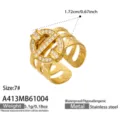 Taglia 7 / Stile Rettangolare (A413) / Oro