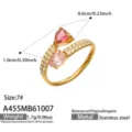 Taglia 7 / Stile Avvolgente con Zirconia Rosa (A455) / Oro