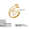 Size 7 / Style C Water Drop Zirconia Gold Color (A219)