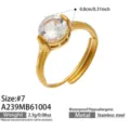 Taglia 7 / Stile Zirconia Tondo (A239) / Oro