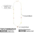 Pink Cat's Eye Stone Open Necklace (TXP274) / 82+5cm / Gold