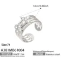 Flower Style (A381) / Adjustable Open / Silver